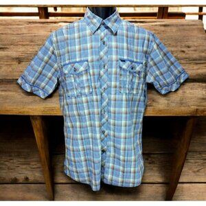 7 Diamonds Mens Western Short Sleeve Shirt Medium